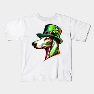 Ibizan Hound Enjoys Saint Patrick's Day Festivities Kids T-Shirt